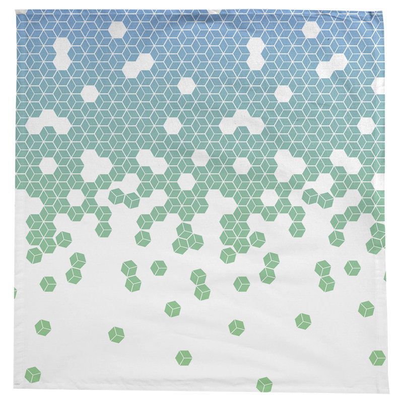 Nappe à motif cube culbuting Leffel, Bleu / Vert
