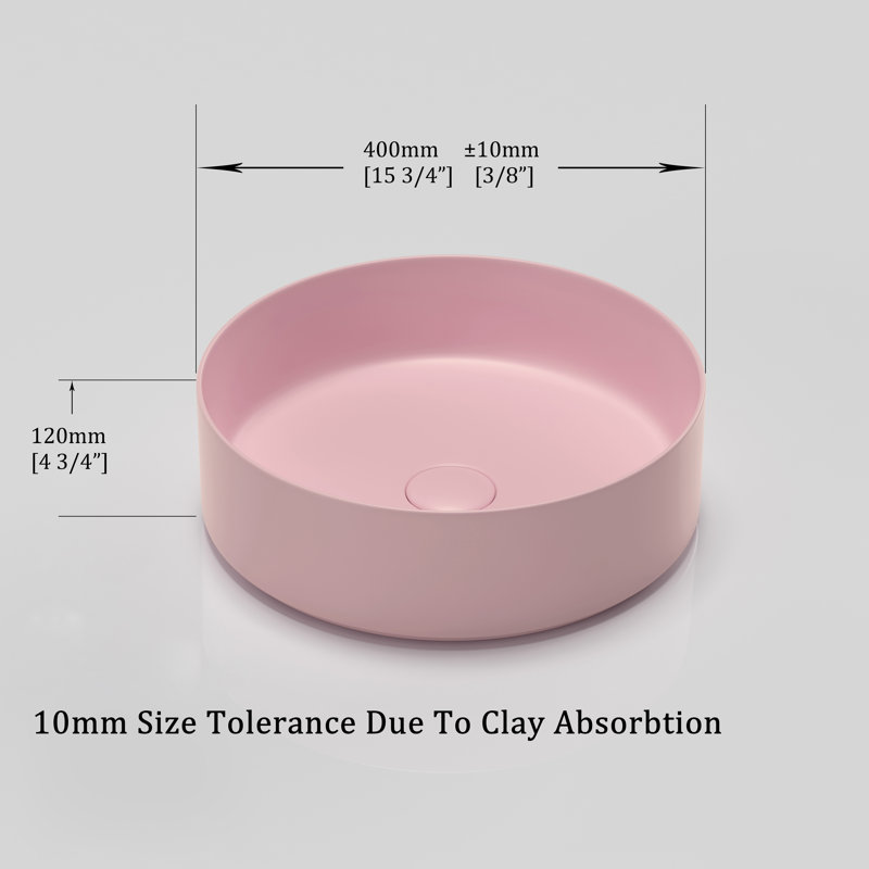 Lavabo de salle de bain vasque semi-encastré en céramique, Rose clair mat, Rose clair mat
