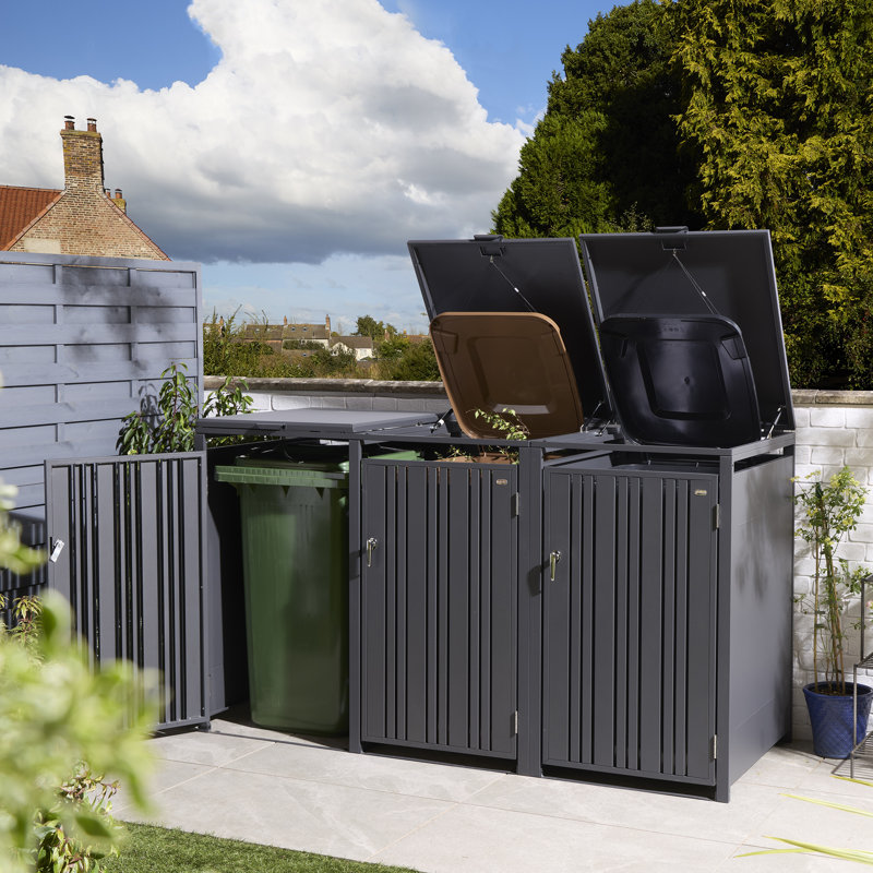 Metal Triple Bin Store, Anthracite