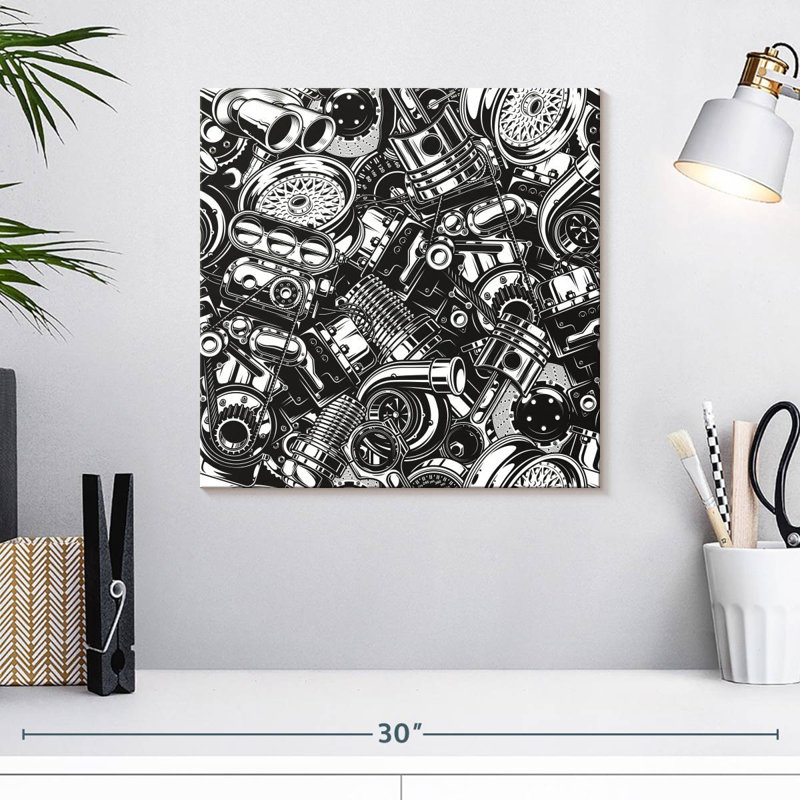 Mehar Car Parts Medley, 16" H x 16" W