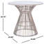 Élégante table d'appoint ronde avec plateau en bois de manguier blanchi, base en rotin Kubu 23 po-843214072