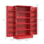Armoire de cuisine rouge avec tablettes réglables