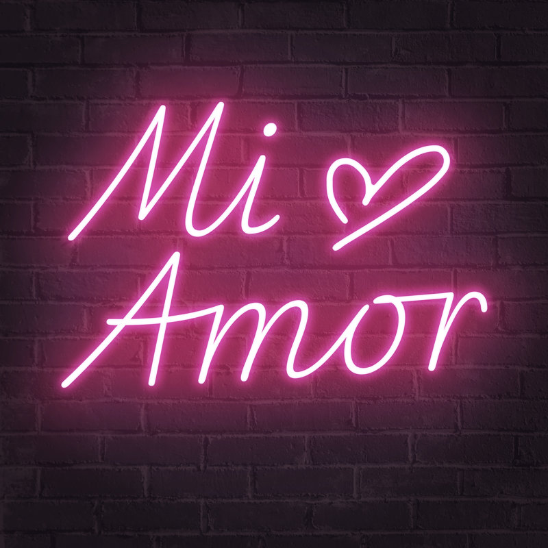 Neon Amor II by Victoria Barnes - Wrapped Canvas Print, 30 cm H x 30 cm W
