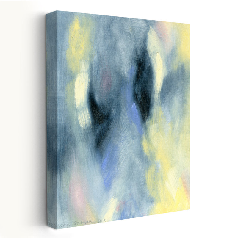 Art ombré éthéré et bleu mouvement, H 24 po x l 16 po