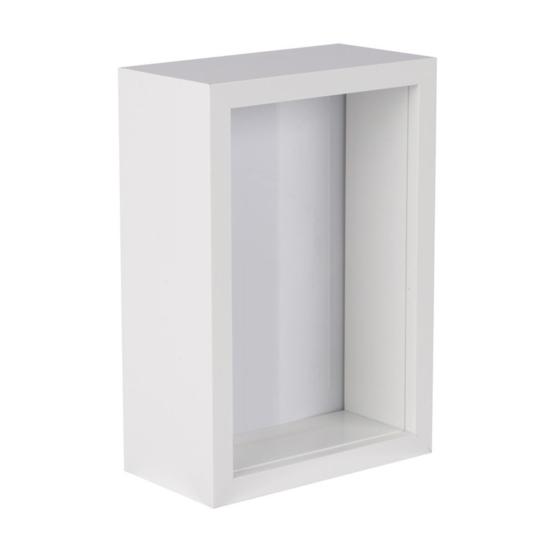 Nicola Spring - 3D Deep Box Photo Frame, 16.5cm H x 11.5cm W x 6cm D, White