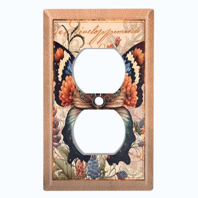 Copper Rust Patina Teal Print 1 - Gang Duplex Outlet Standard Wall Plate