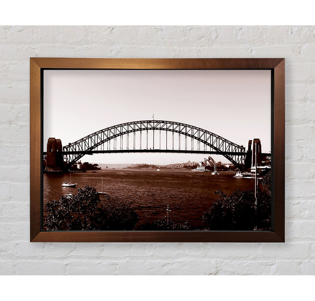 Sydney Harbour Bridge Braun - Einzelner Bilderrahmen Kunstdrucke