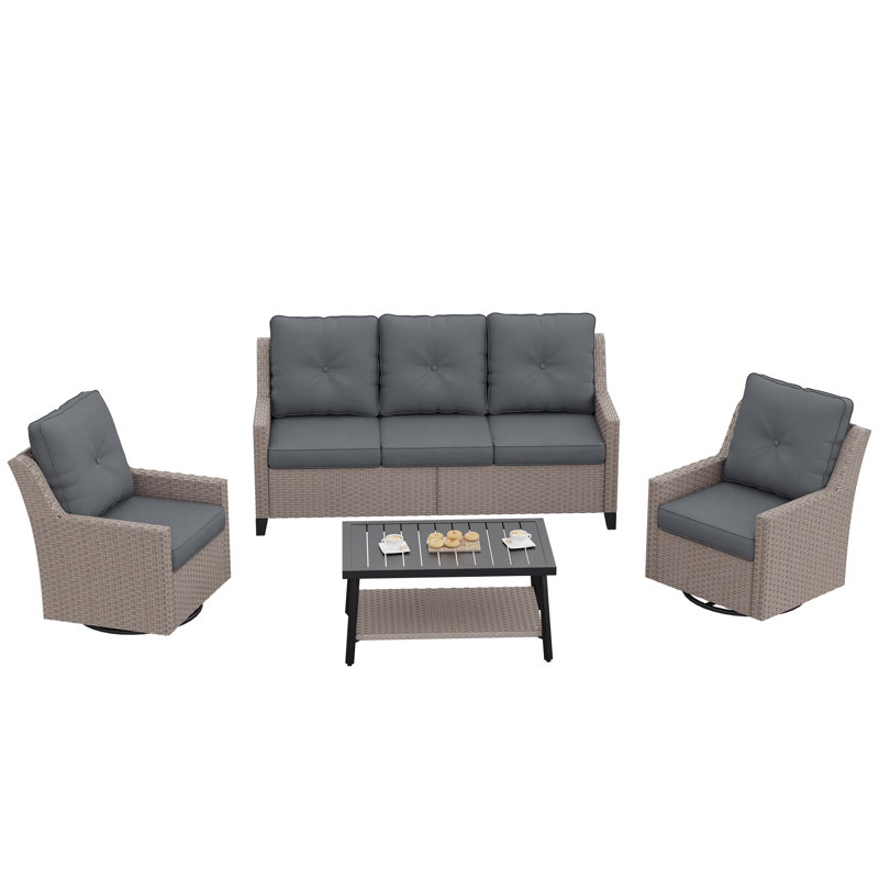 Ensembles de conversation pour patio avec coussins 4 pièces Alto, Grey