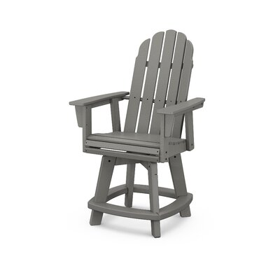 Vineyard Curveback Adirondack Swivel Counter Chair -  POLYWOOD®, ADDSV601GY
