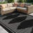 Geometric Black/Ivory Easy-Care Jute-Style Indoor/Outdoor Flat Woven Area Rug-483164747-472426825