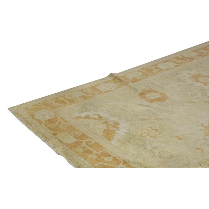 Tapis brun / brun clair en laine noué à la main de conception unique 8 pi 2 po x 9 pi 10 po
