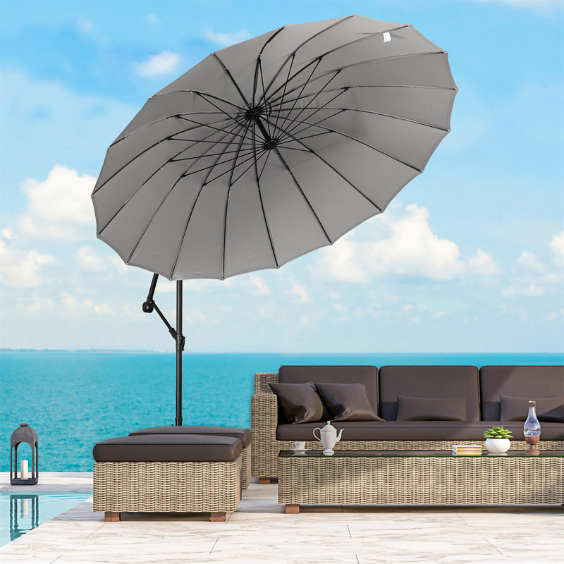 Brunk 296cm Cantilever Parasol, Grey
