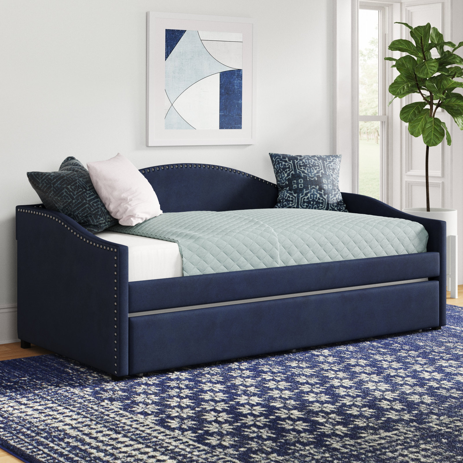 Mercury Row Alisha Upholstered Daybed with Trundle Reviews Wayfair