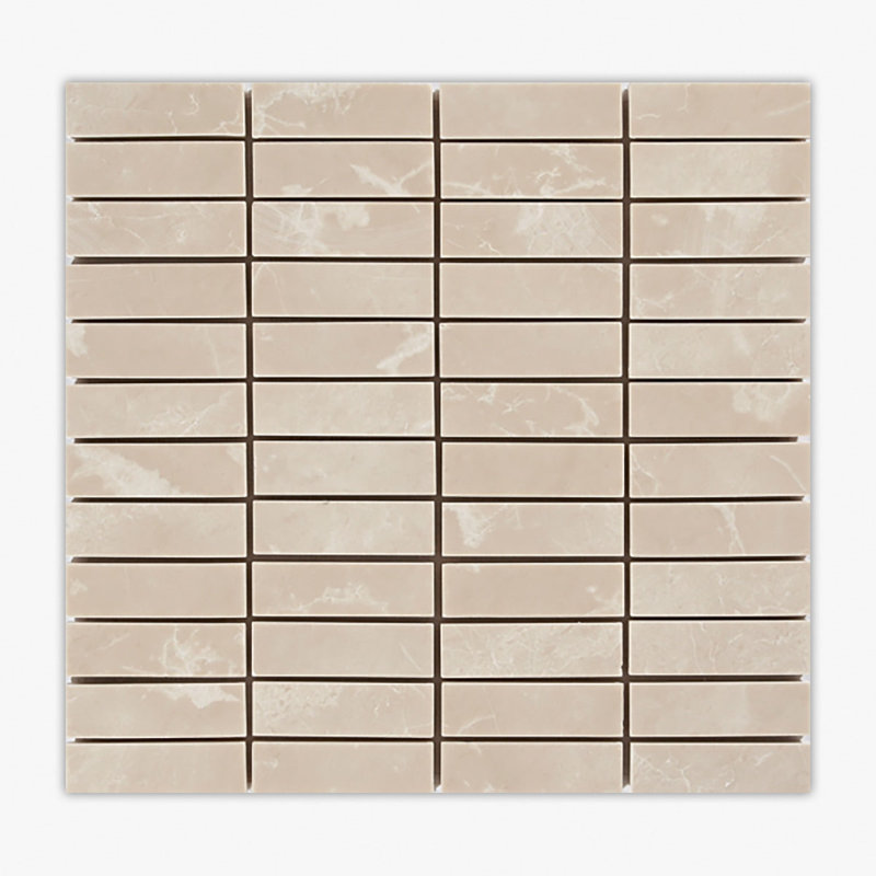 Botticino Polished 1x3 Bar Marble Mosaic