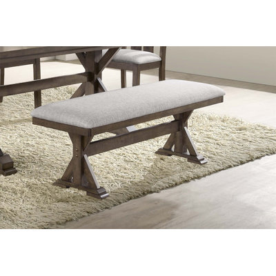Banc de salle à manger rembourré rustique avec finition en bois riche, parfait pour les meubles de salle à manger confortables et élégants