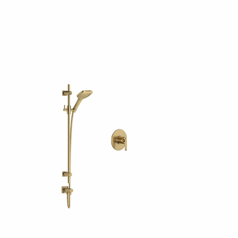 Apothecary Pressure-Balanced (Temperature And Volume) All-In-One Kit with Rough in-Valve, Antique Gold