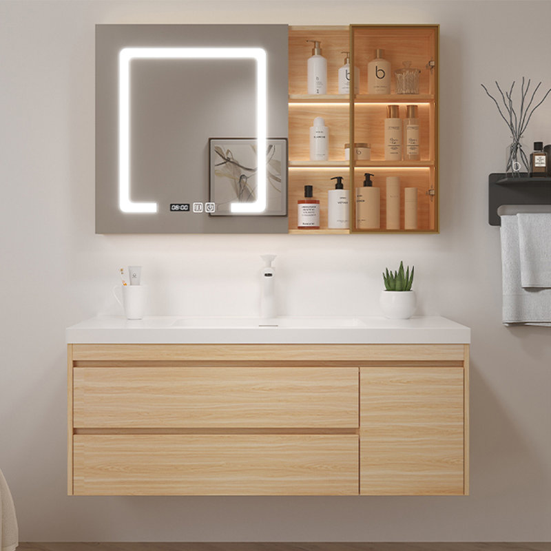Light luxury Log style vanitie bathroom cabinet