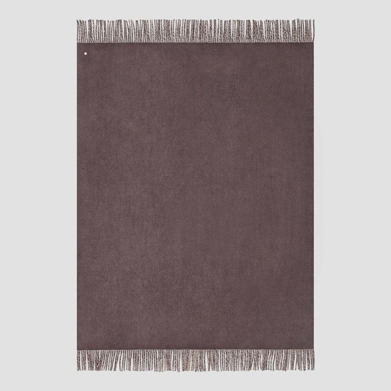 Marinetti Throw Blanket, 83" L x 79" W, Beaujolais/Golden Ecru