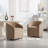 Upholstered Barrel Back Dining Chair With Swivel Casters Modern Arm Side Chair For Dining Room/Kitchen (Set Of 1)-106815345