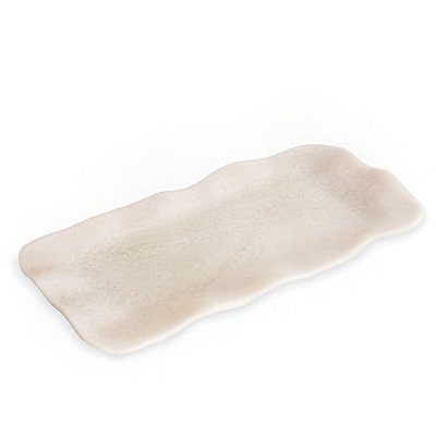 RESIN Alabaster Long Rectangle Tray (White Swirl)