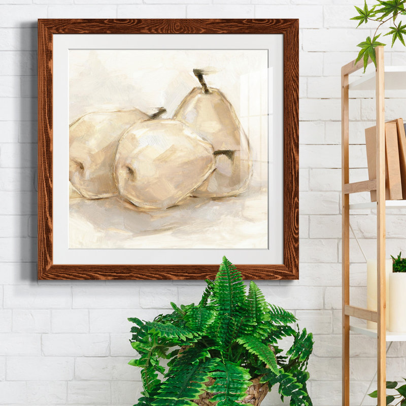 White Pear Study II - reproduction encadrée de qualité supérieure - prête à être accrochée, H 20 po x l 20 po x P 1,5 po