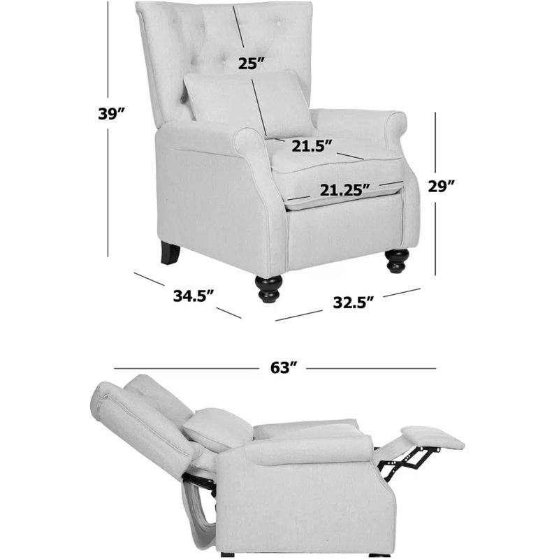 Fauteuil inclinable en velours moutarde - Assemblage rapide et facile