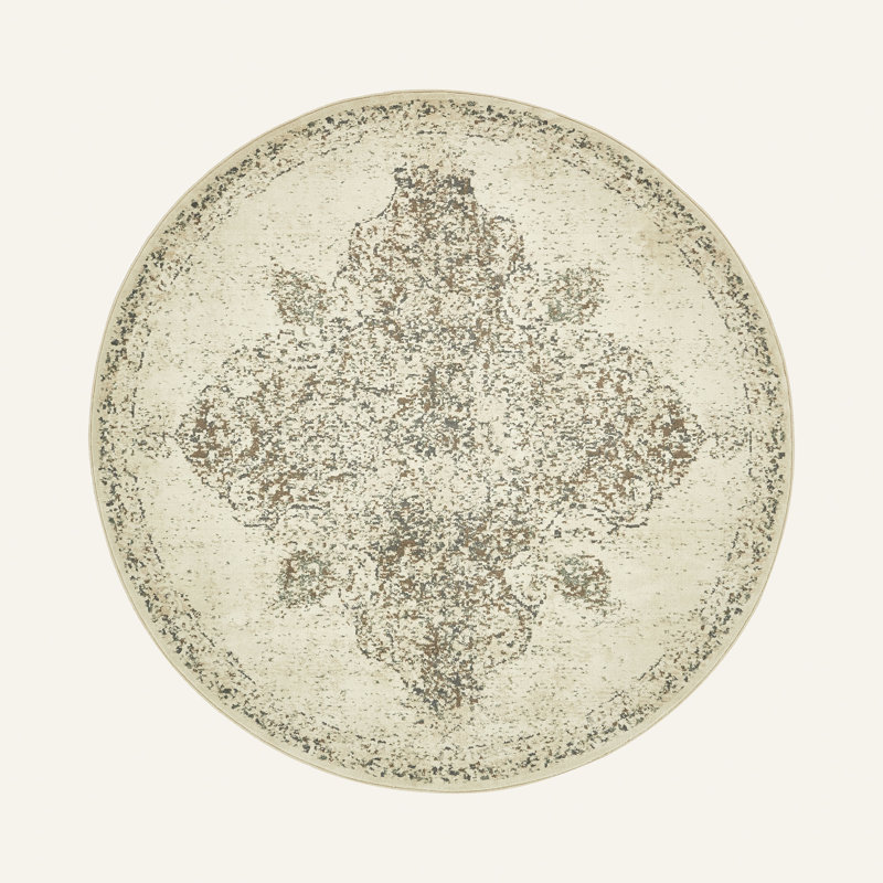 Tapis oriental crème Tobitha, Rond 8 pi