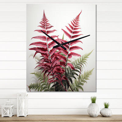Horloge murale Ferns Ruby Essence I - Floral