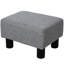 Tabouret gris avec tissu en lin et pieds en plastique pour un espace de détente et de détente, petite pièce élégante
