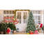 Arbre de Noël 7 pi avec 2178 pointes, baies rouges et pommes de pin - Branches PE + PVC enneigées, conception à charnières pour une installation facile, support en métal robuste - Décoration d'arbre de Noël naturelle-118032749
