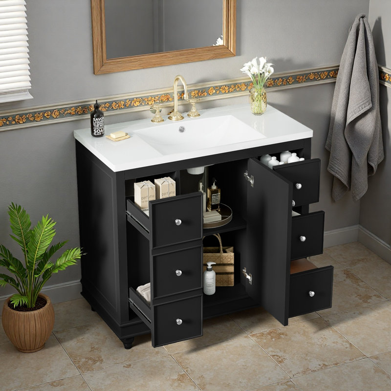 36" Bathroom Vanity, Black