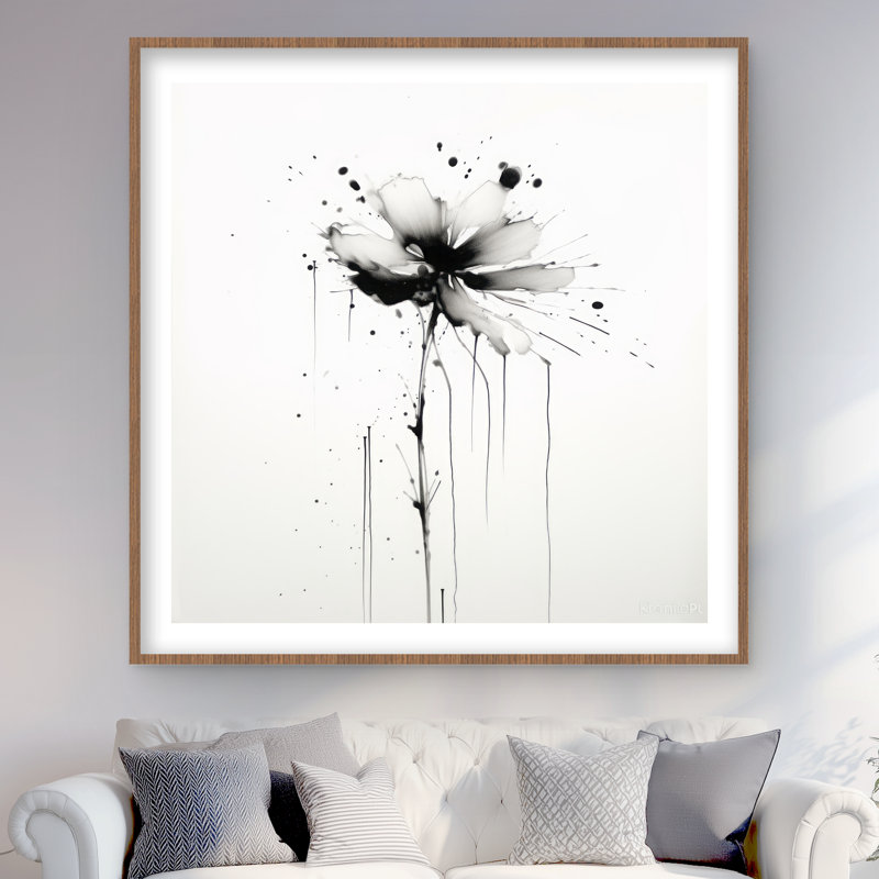 Exploding Flower - reproduction encadrée matte pour la décoration intérieure, H 48 po x l 48 po, Brun