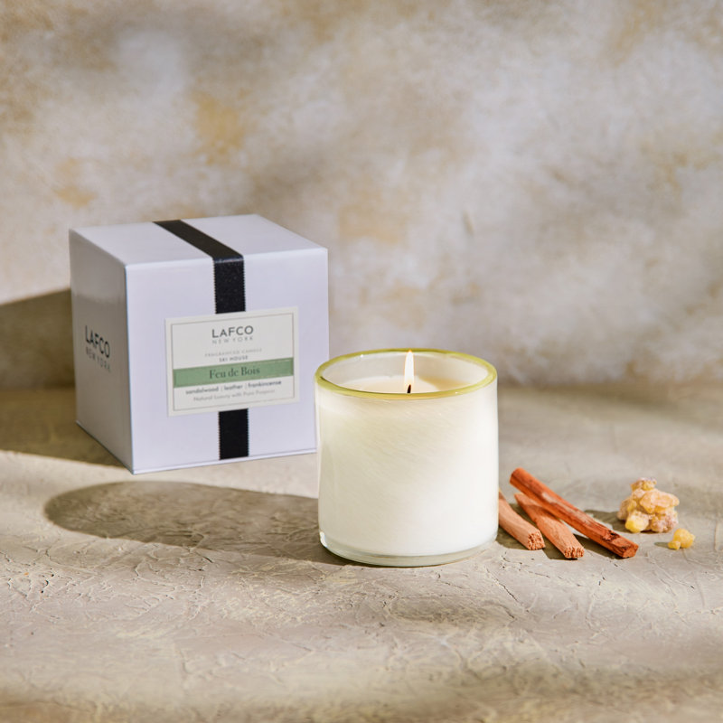 Feu de Bois Scented Jar Candle, 3" H x 3" W x 3" D