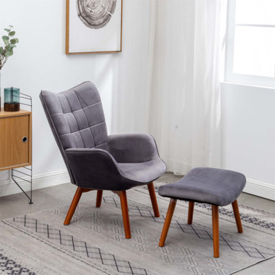 Fauteuil d'appoint avec repose-pieds Leiria