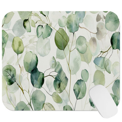 Botanical Eucalyptus I Cottage & Cottagecore Gaming Cute Office Laptop Desk Pad Gift Mat Square Rectangle Non-Slip Mousepad