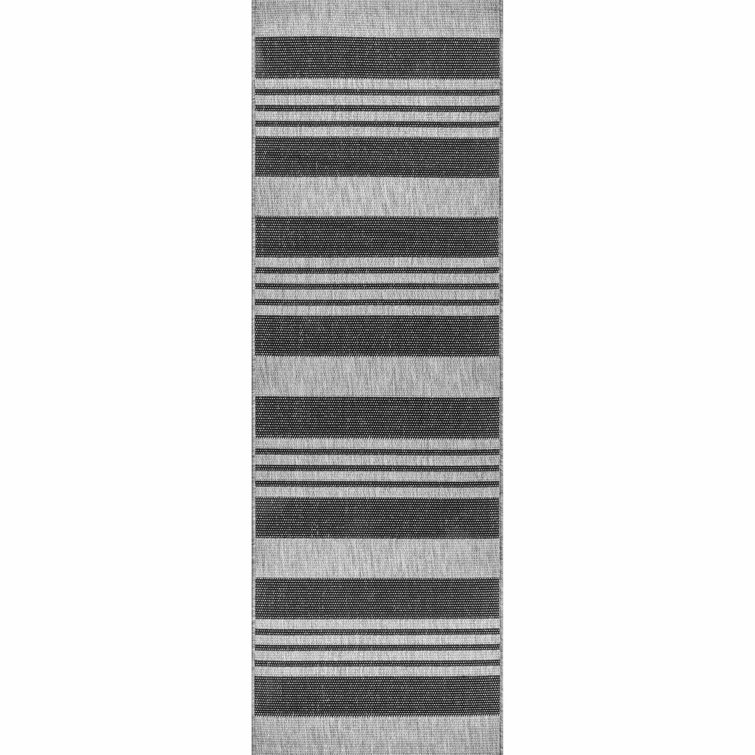 Hawkes Striped Beige/Gray Indoor/Outdoor Rug