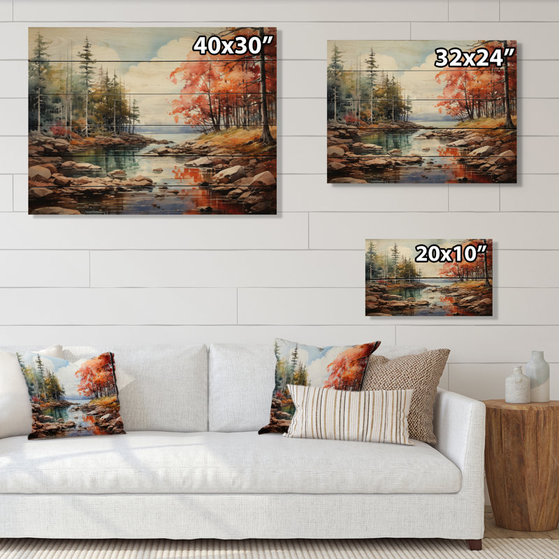 Forêt, parc national Acadia I sur bois, H 24 po x l 32 po x P 0,78 po