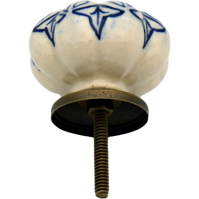 Nicola Spring - Floral Ceramic Cabinet Knobs, Dark Blue