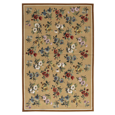 Hand Woven Wool Floral Area Rug