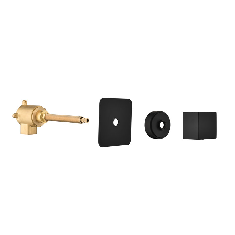 Valve de contrôleur de volume de douche principale. Poignée réglable en laiton. 3/4 po en métal coulé. Résistance à la corrosion et à la rouille. Noir mat. Installation sans effort. L 3,57 po x H 2,24 po. Corps de soupape de commande 2,02 lb.