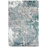 Hand Knotted Area Rug in Beige And Blue