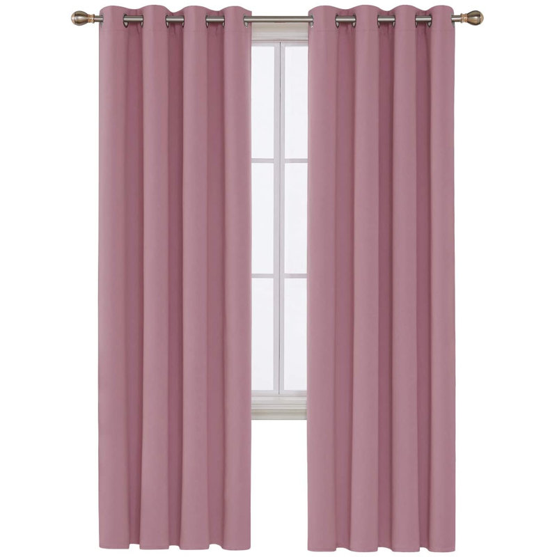 Borunda Room Darkening Curtain Single Panel, 52" W x 63" L, Pink