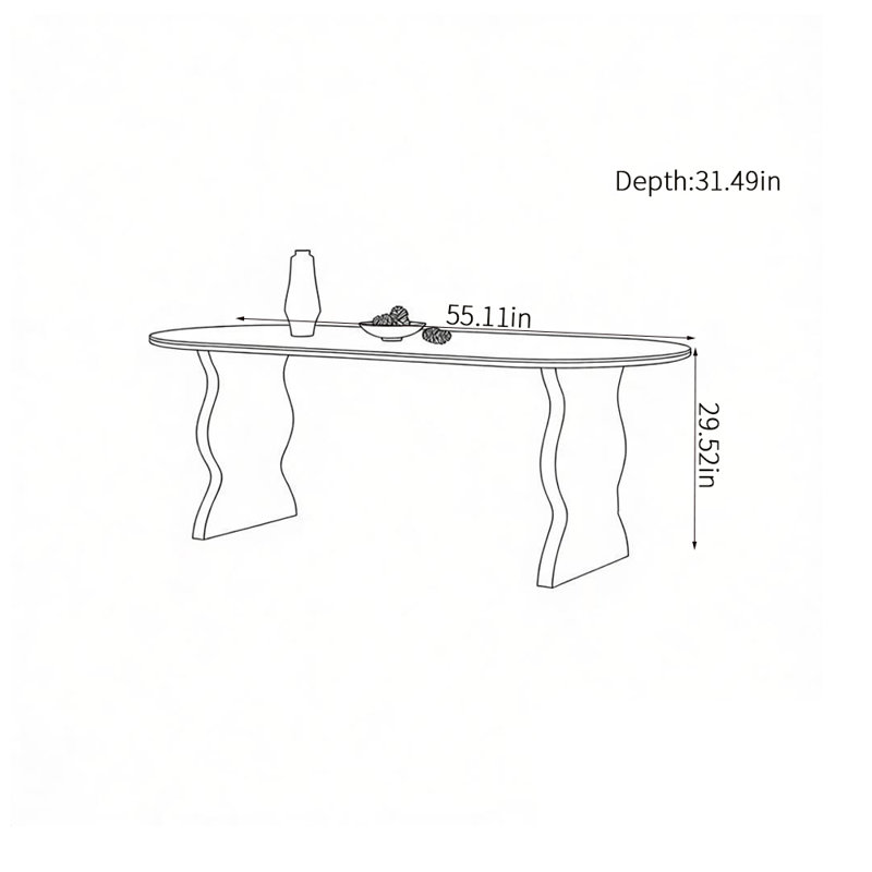 Table de salle à manger française rétro, 29.52"H x 55.11"L x 31.49"W