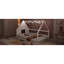 Lit double en bois pleine grandeur avec fenêtre et clôture, blanc - construction solide, délice à DEL, sans sommier pour élément de clôture Glamour