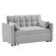 Canapé-lit en velours convertible avec lit escamotable et coussins confortables, canapé 3 en 1 gris réglable