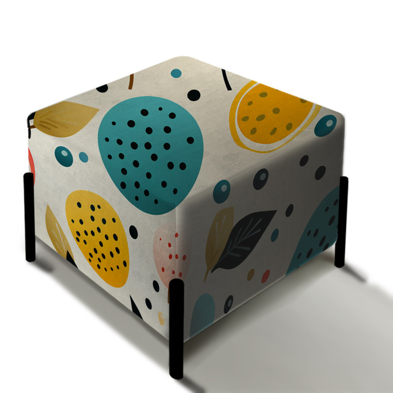 Cassetina - Repose-pieds carré Mid-Century