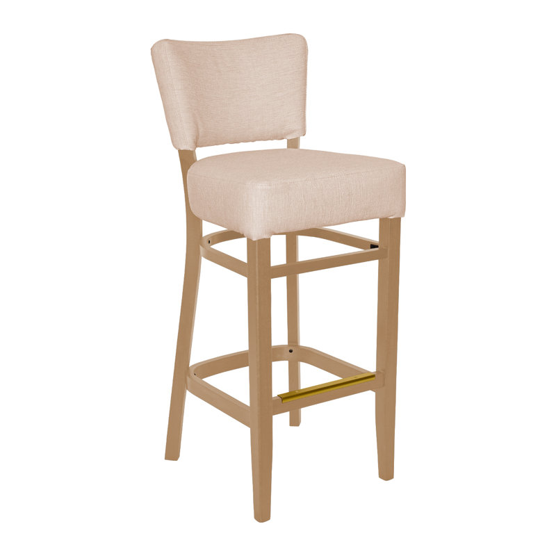 Tabouret de bar Madison, Bois naturel, Crème, crème