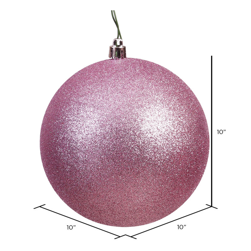 Ornements en boule, H 10 po x l 10 po x P 10 po, Mauve pailleté