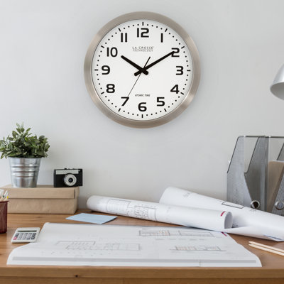 Soltis 16" Stainless Steel Atomic Wall Clock
