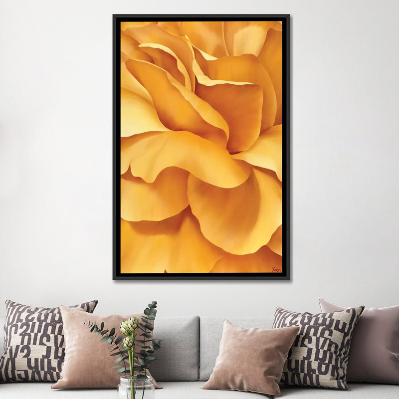 « magnifique fleur i », impression sur toile, H 26 po x l 18 po x P 1,5 po, Toile avec cadre noir, Pas de tapis